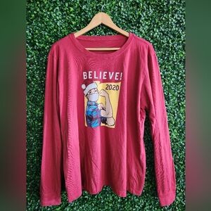 Life Is Good Women's Red Cotton Long Sleeve Shirts Size XL